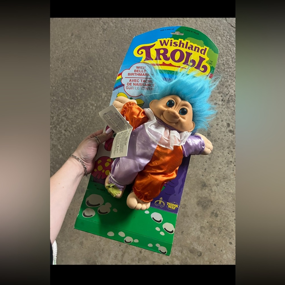 Vintage Troll plush  – Thinkway Toys (With Belly Birthmark) 1992 vintage rare